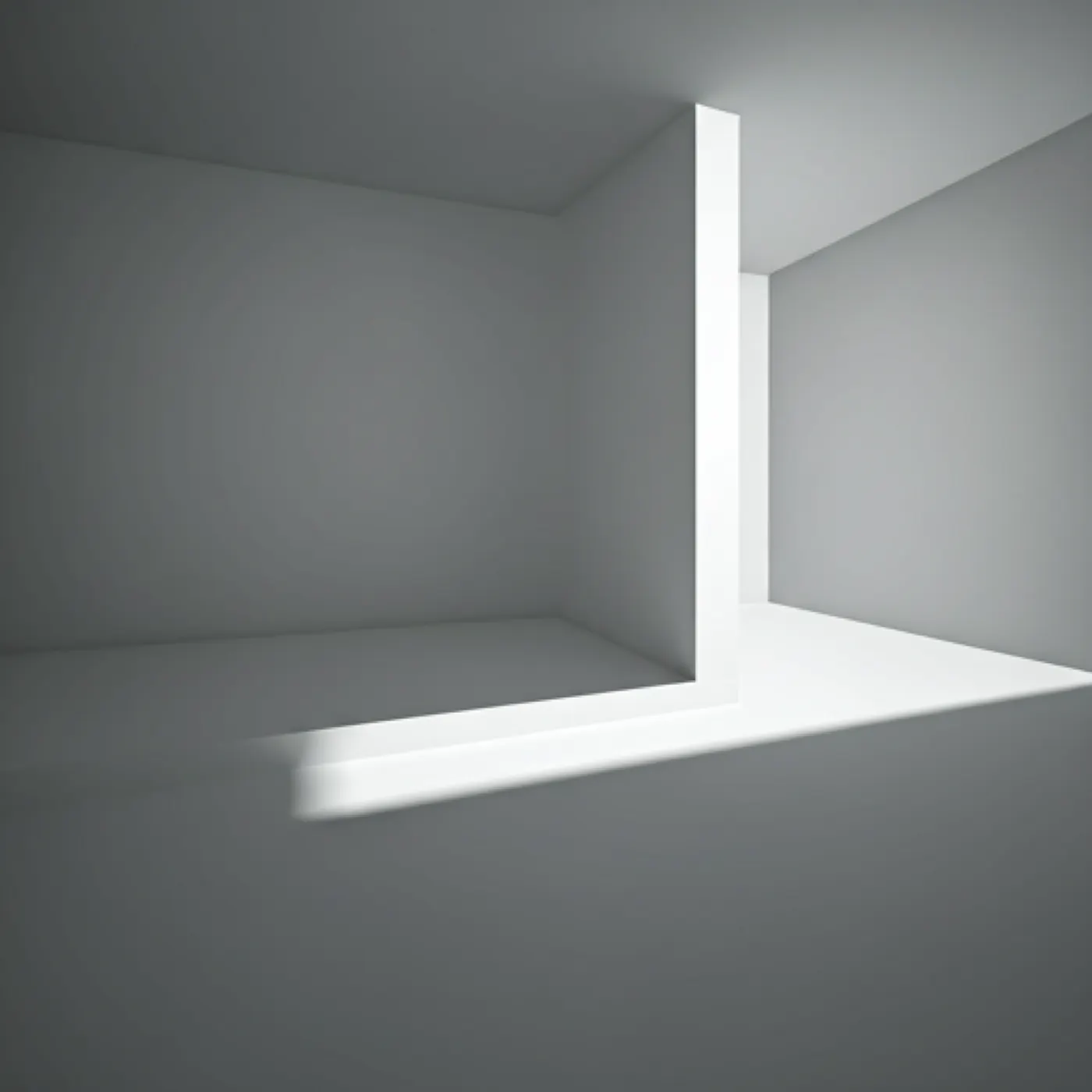 纯白现代展厅空间的建筑渲染